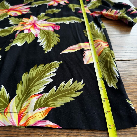 Hawaiian Palm Resort Camp Shirt Floral Palm Rayon Men’s Size L - Picture 5 of 6